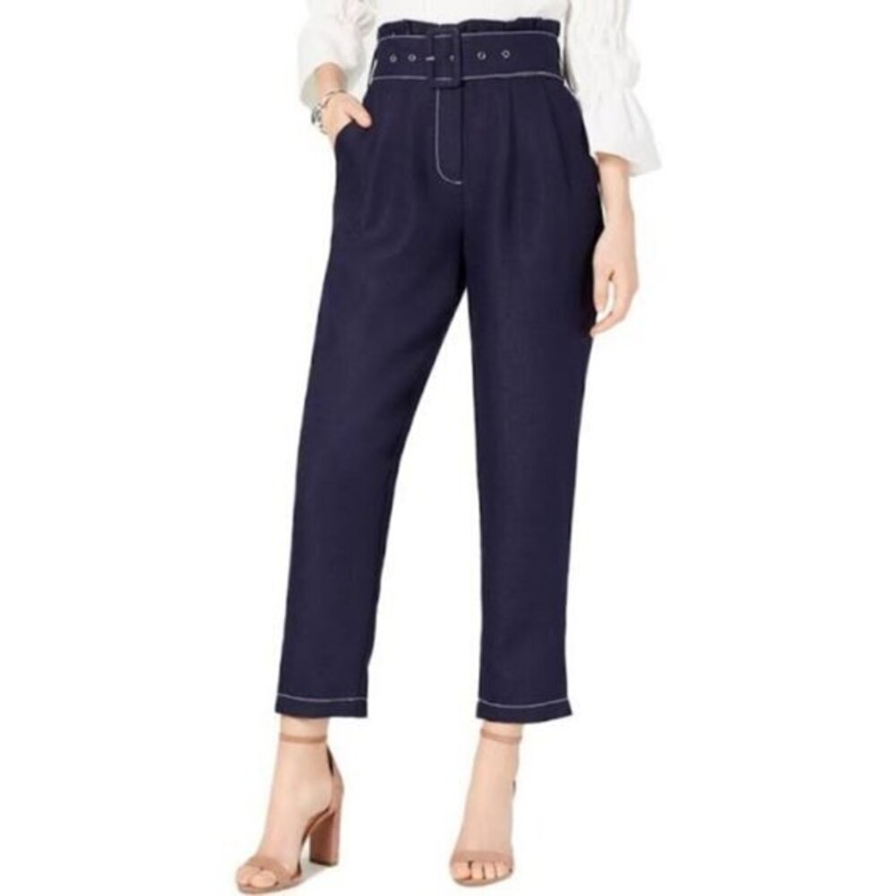Moon River Paper Bag Waist Pants Belted XS,M,L